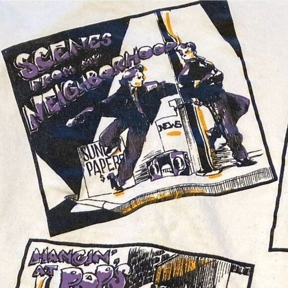 VTG 80s Alto Ego white french terry top tee shirt new wave retro street wear OS - Picture 5 of 15